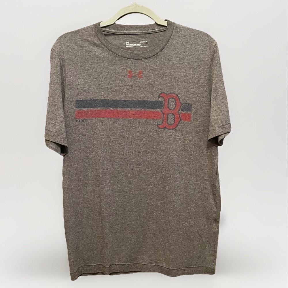 Under Armour Boston Red Sox Shirt‎ Mens Medium Gray HeatGear Loose MLB Baseball
